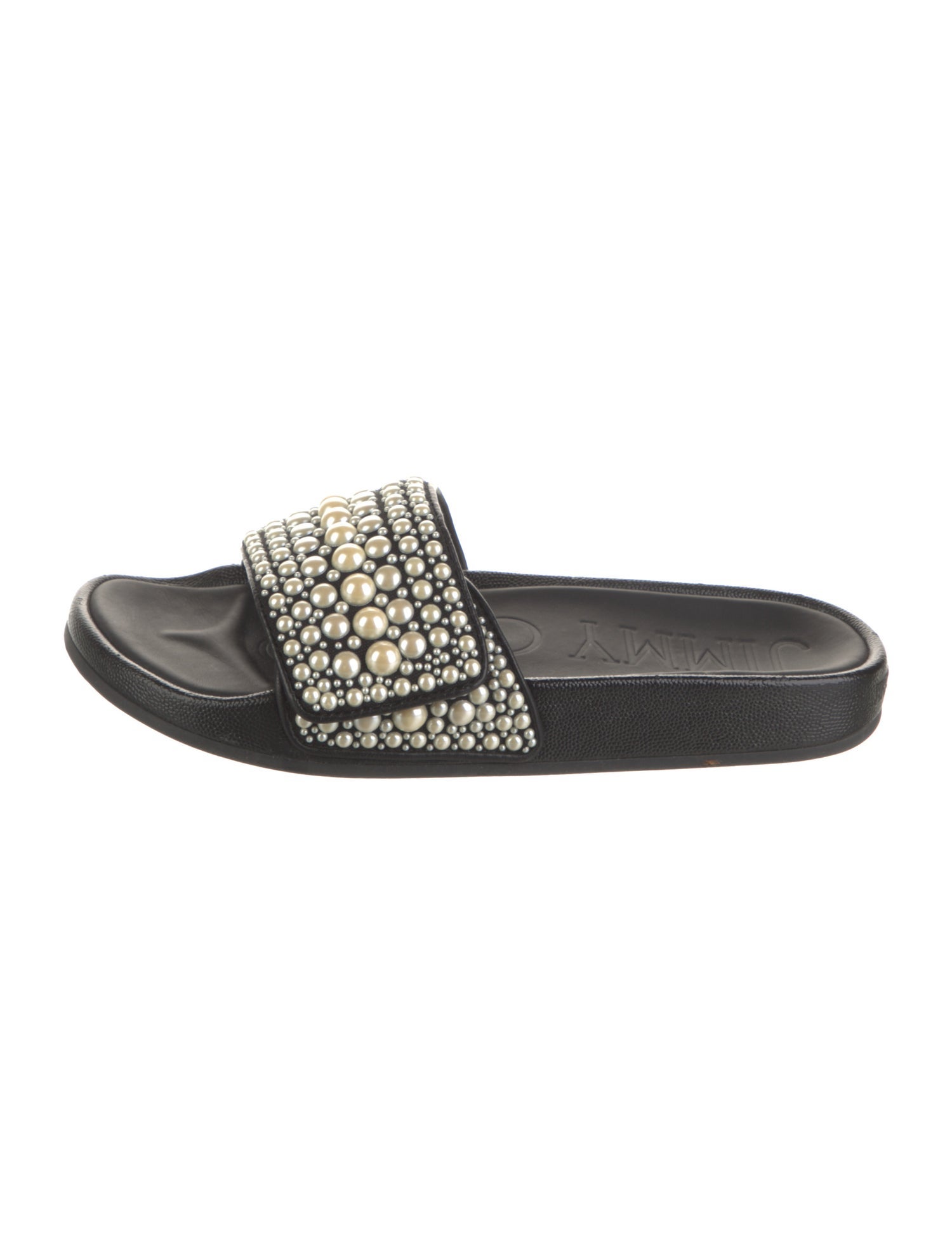Jimmy Choo Leather Studded Accents Slides