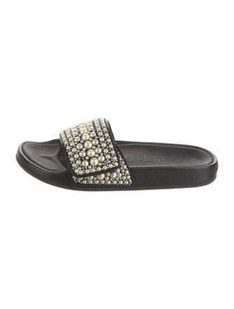 Jimmy Choo Leather Studded Accents Slides