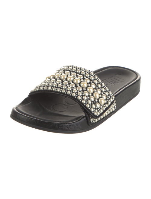 Jimmy Choo Leather Studded Accents Slides