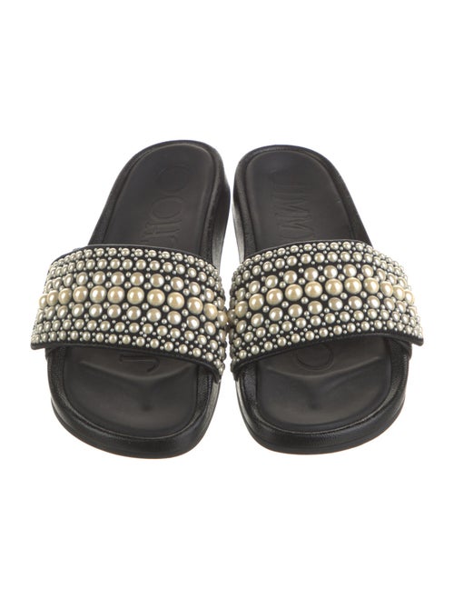 Jimmy Choo Leather Studded Accents Slides