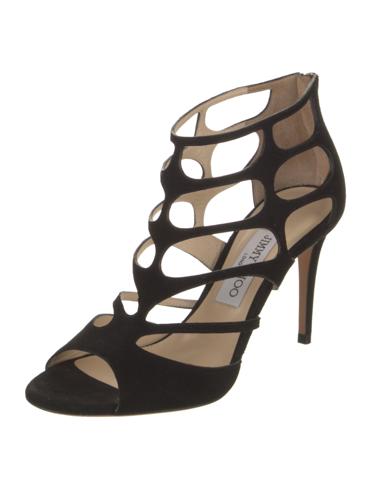 Jimmy Choo Suede Cutout Accent Gladiator Sandals