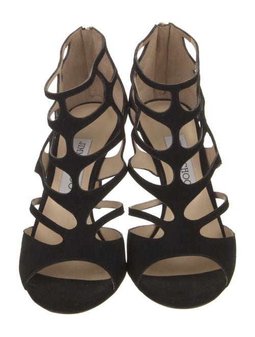 Jimmy Choo Suede Cutout Accent Gladiator Sandals
