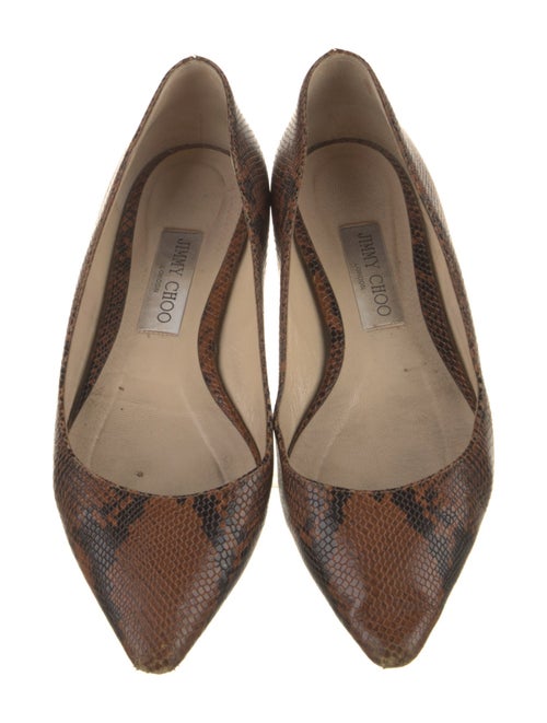 Jimmy Choo Embossed Leather Animal Print Flats