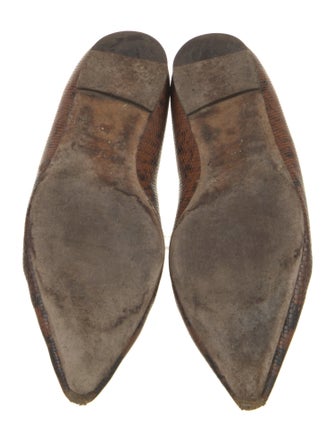 Jimmy Choo Embossed Leather Animal Print Flats