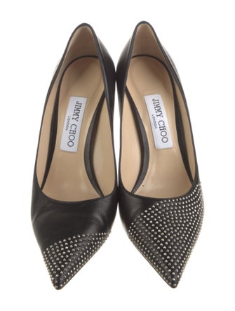 Jimmy Choo Leather Studded Accents Pumps