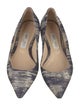 Jimmy Choo Animal Print Leather Trim Embellishment Flats