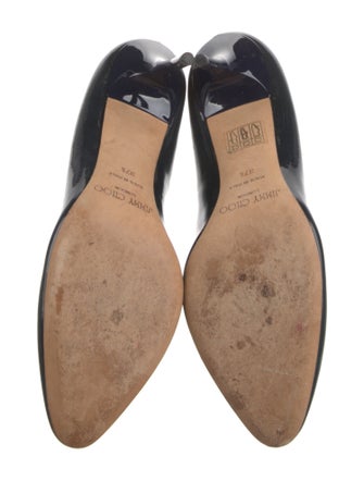 Jimmy Choo Patent Leather Leather Trim Embellishment Pumps