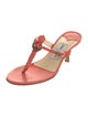 Jimmy Choo Leather Braided Accents T-Strap Sandals