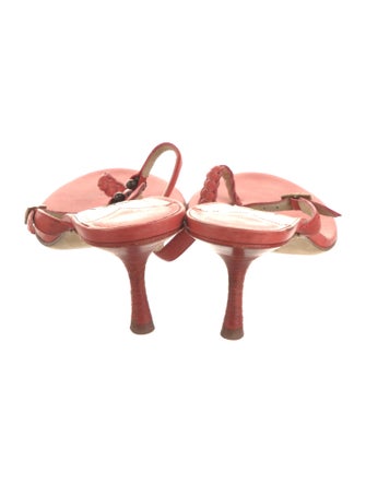 Jimmy Choo Leather Braided Accents T-Strap Sandals