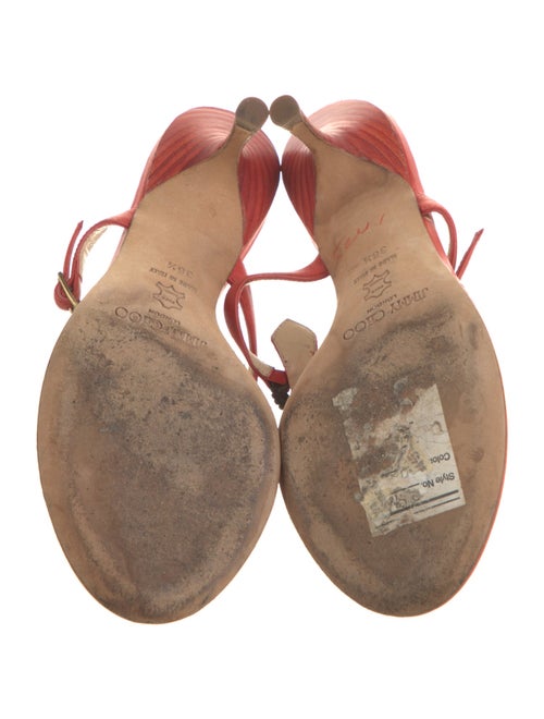 Jimmy Choo Leather Braided Accents T-Strap Sandals