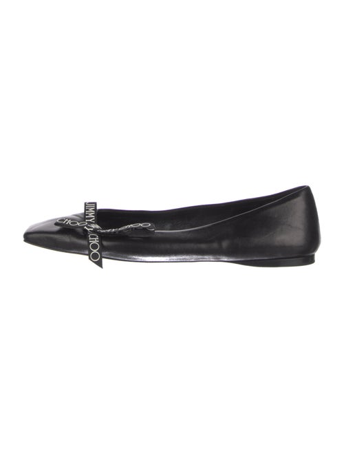 Jimmy Choo Leather Bow Accents Ballet Flats