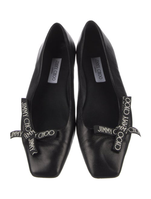 Jimmy Choo Leather Bow Accents Ballet Flats