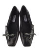 Jimmy Choo Leather Bow Accents Ballet Flats