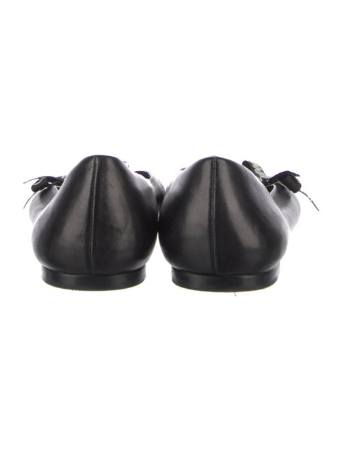 Jimmy Choo Leather Bow Accents Ballet Flats
