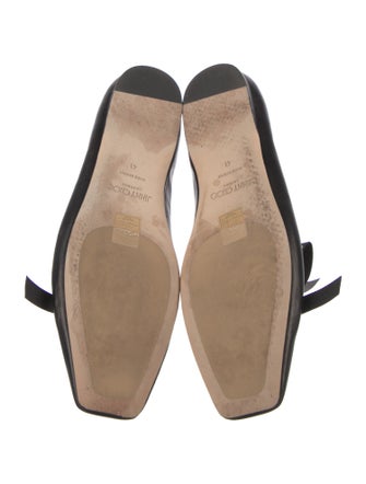 Jimmy Choo Leather Bow Accents Ballet Flats