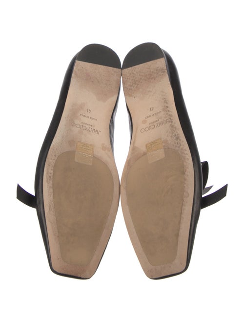 Jimmy Choo Leather Bow Accents Ballet Flats