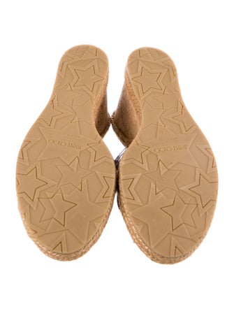 Jimmy Choo Embossed Leather Animal Print Espadrilles