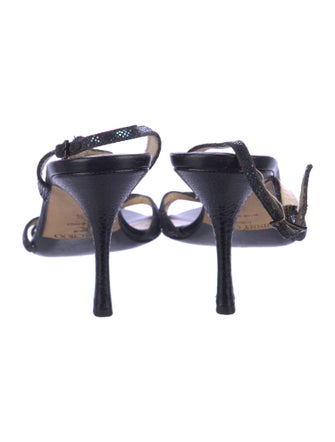 Jimmy Choo Glitter Glitter Accents Slingback Sandals