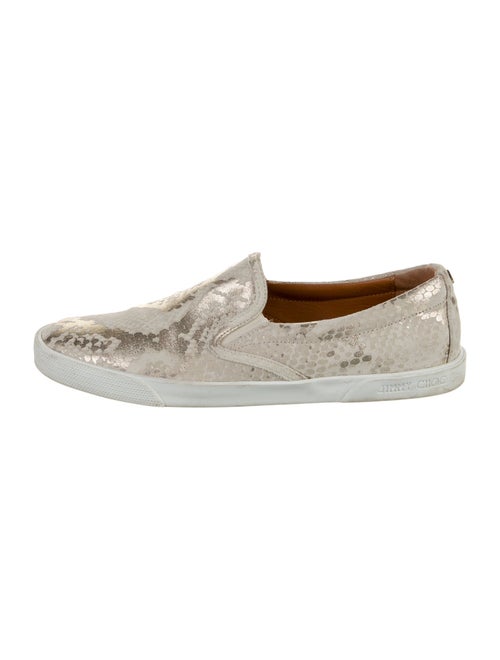 Jimmy Choo Leather Animal Print Sneakers