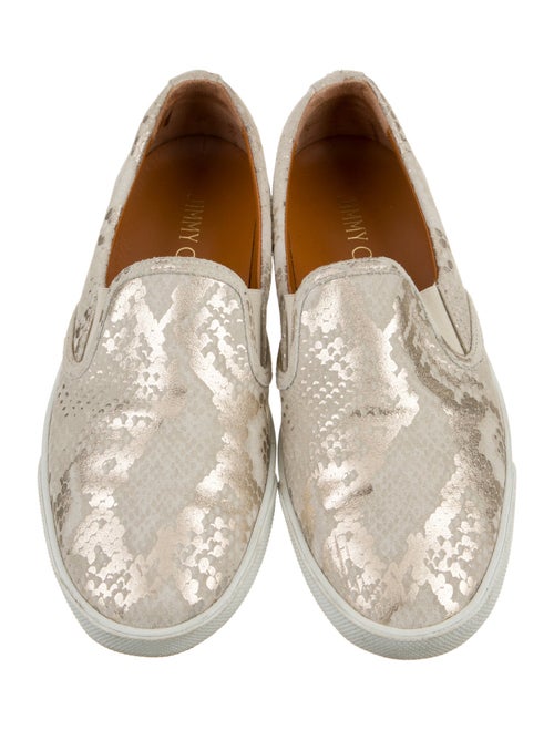 Jimmy Choo Leather Animal Print Sneakers