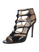 Jimmy Choo Patent Leather Cutout Accent Gladiator Sandals