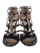 Jimmy Choo Patent Leather Cutout Accent Gladiator Sandals