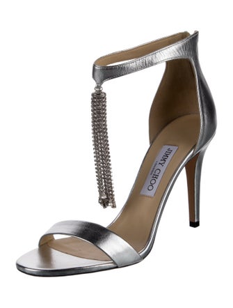Jimmy Choo Leather Tassel Accents Sandals