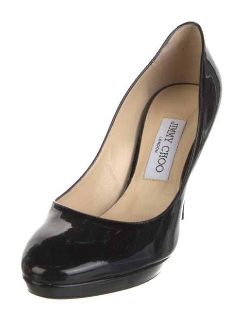 Jimmy Choo Patent Leather Leather Trim Embellishment Pumps