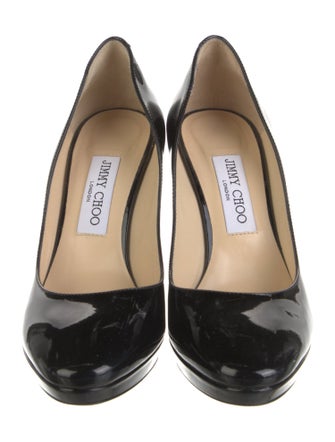 Jimmy Choo Patent Leather Leather Trim Embellishment Pumps