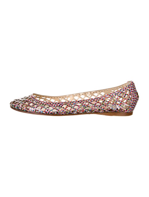 Jimmy Choo Patent Leather Colorblock Pattern Ballet Flats