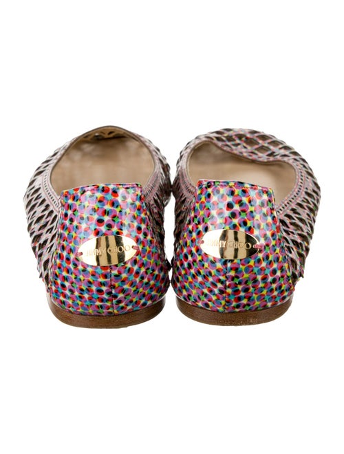 Jimmy Choo Patent Leather Colorblock Pattern Ballet Flats
