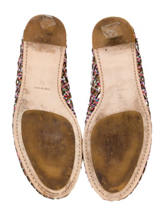 Jimmy Choo Patent Leather Colorblock Pattern Ballet Flats