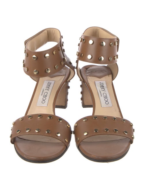Jimmy Choo Leather Studded Accents Sandals