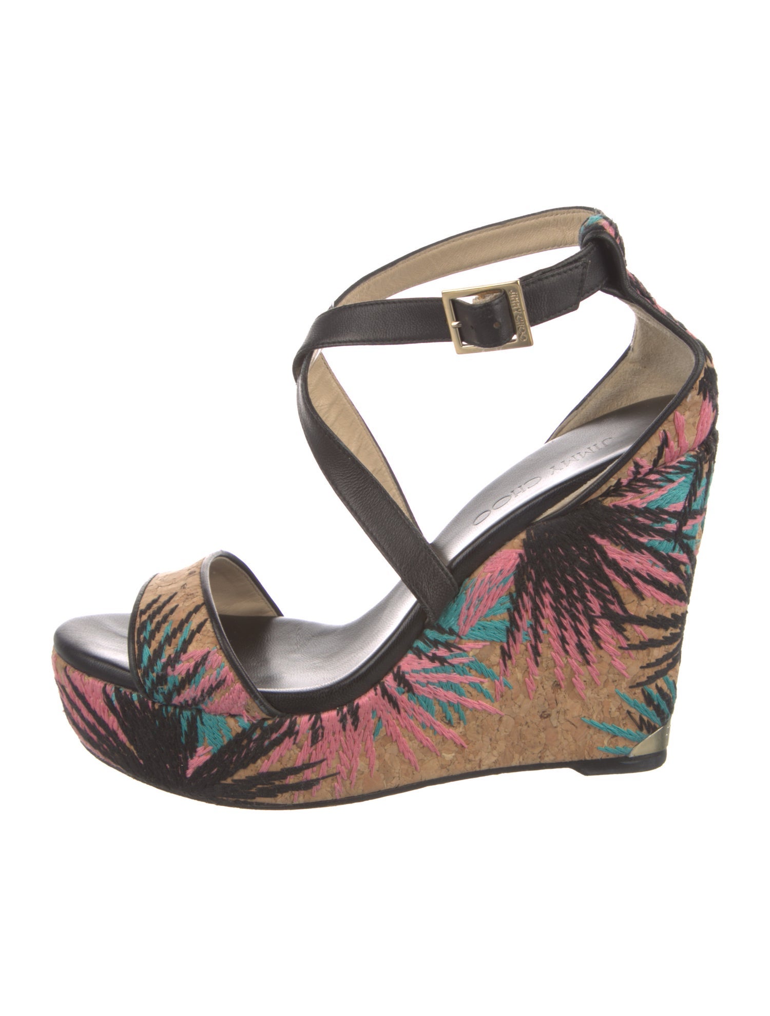 Jimmy Choo Leather Printed Sandals