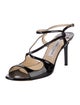 Jimmy Choo Patent Leather Cutout Accent Slingback Sandals