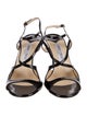 Jimmy Choo Patent Leather Cutout Accent Slingback Sandals
