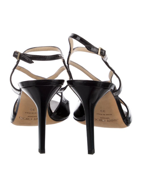 Jimmy Choo Patent Leather Cutout Accent Slingback Sandals