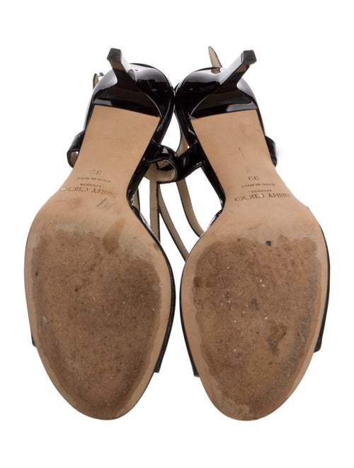 Jimmy Choo Patent Leather Cutout Accent Slingback Sandals