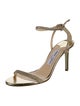 Jimmy Choo Leather Glitter Accents Sandals