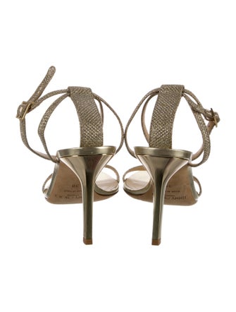 Jimmy Choo Leather Glitter Accents Sandals