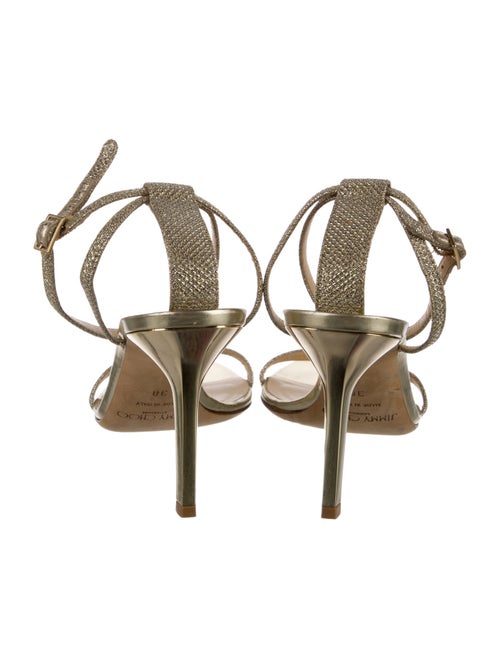 Jimmy Choo Leather Glitter Accents Sandals