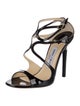 Jimmy Choo Patent Leather Cutout Accent Sandals