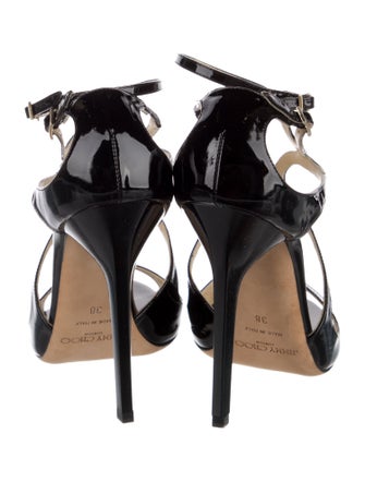 Jimmy Choo Patent Leather Cutout Accent Sandals