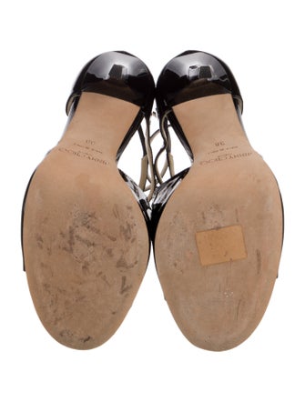 Jimmy Choo Patent Leather Cutout Accent Sandals