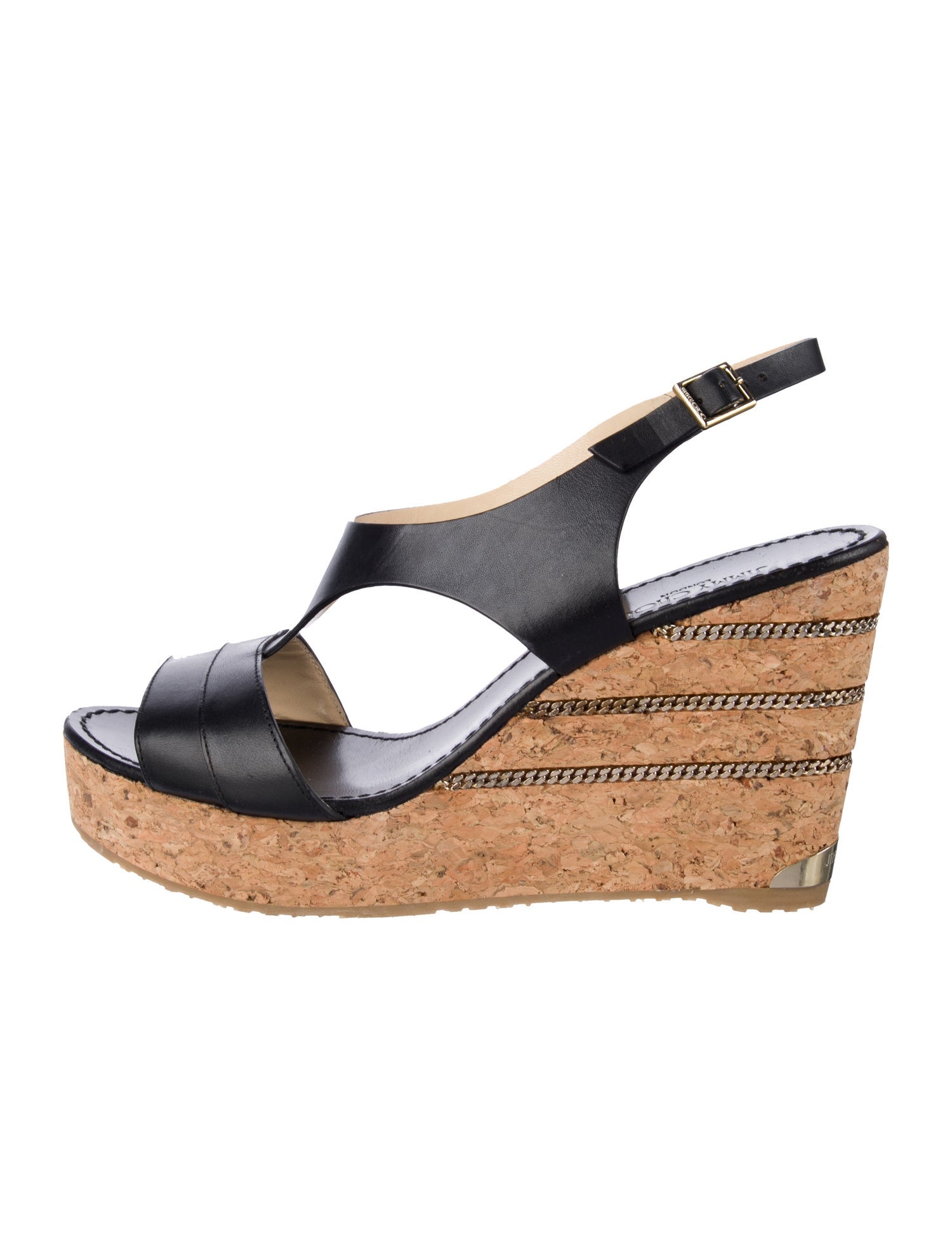 Jimmy Choo Leather T-Strap Sandals