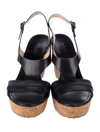 Jimmy Choo Leather T-Strap Sandals