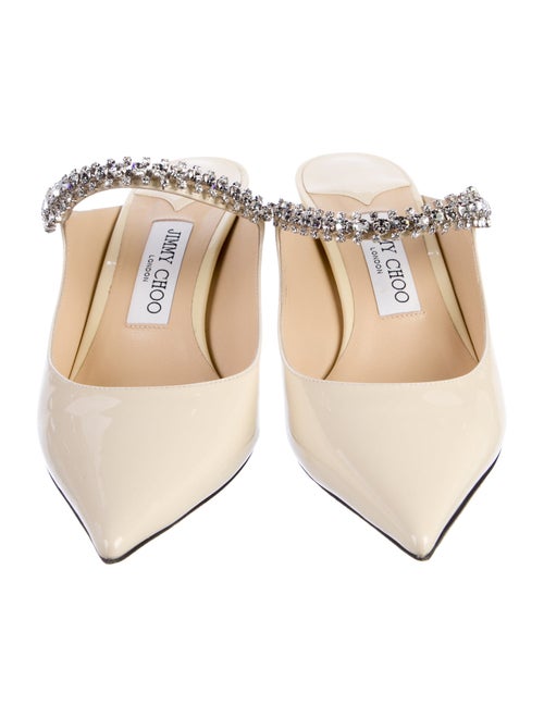 Jimmy Choo Patent Leather Crystal Embellishments Mules