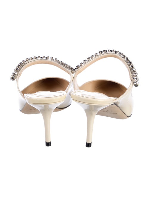 Jimmy Choo Patent Leather Crystal Embellishments Mules