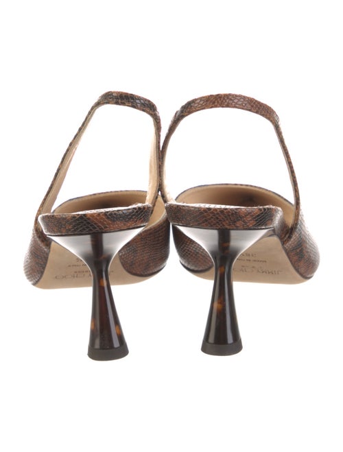 Jimmy Choo Embossed Leather Animal Print Slingback Pumps