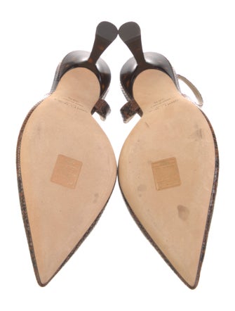 Jimmy Choo Embossed Leather Animal Print Slingback Pumps